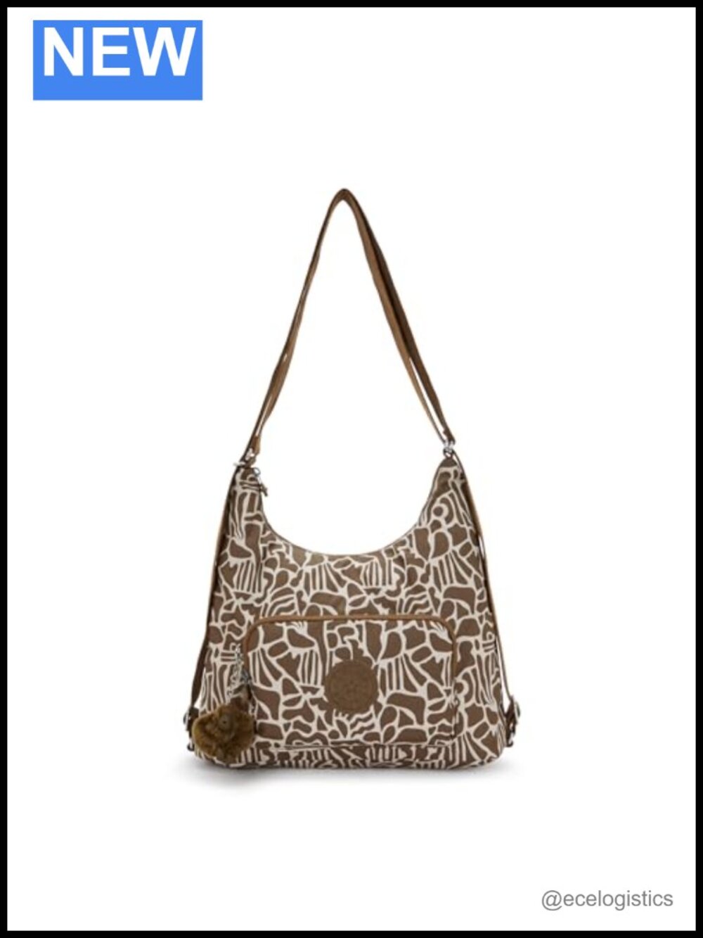 Kipling Yenna Prt Nylon Shoulder Bag Hobo Crossbody 15 Inch Laptop